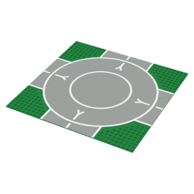 green baseplate road 32 x 32 9-stud landing pad with runway v pattern