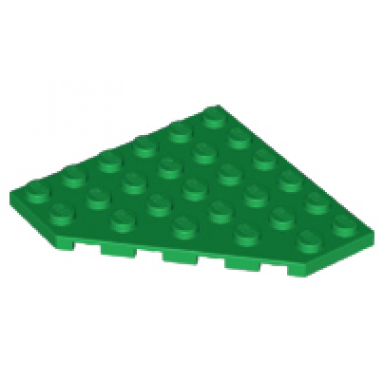 green wedge plate 6 x 6 cut corner