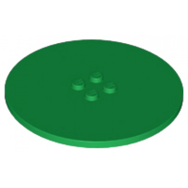 green tile round 8 x 8 with 4 studs in center