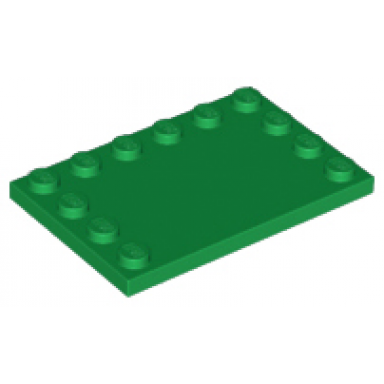 green tile modified 4 x 6 with studs on edges