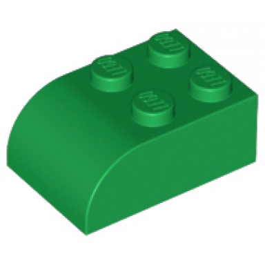 green slope curved 3 x 2 with 4 studs