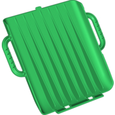 green duplo airplane cargo door with two handles