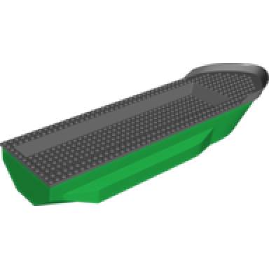 green boat hull unitary 51 x 12 x 6 with side bulges with dark bluish gray top 62791 54101
