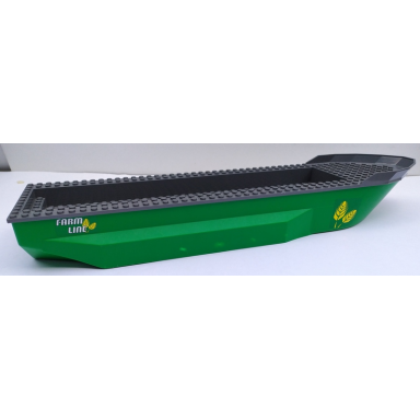green boat hull unitary 51 x 12 x 6 with side bulges with dark bluish gray top with farm line pattern on both sides stickers - set 4645