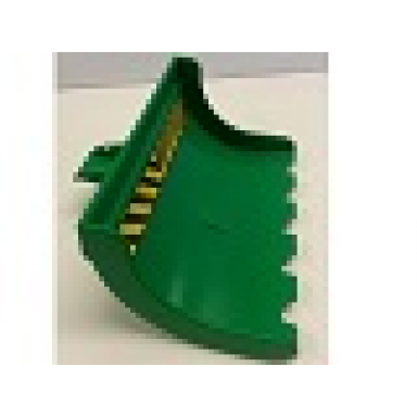 green duplo toolo scoop 6 x 4 x 3 with black and yellow danger stripes pattern sticker - sets 3590 3587
