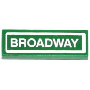 green tile 1 x 3 with broadway pattern sticker - set 79118