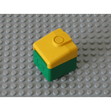 green duplo train locomotive cabin nose with yellow top