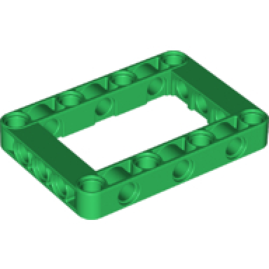 green technic liftarm modified frame thick 5 x 7 open center