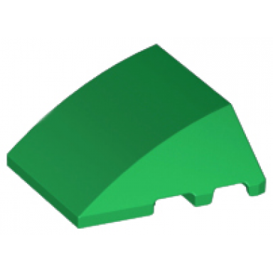 green wedge 4 x 3 triple curved no studs