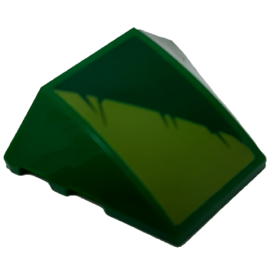 green wedge 4 x 3 triple curved no studs with lime and green triangles with scratch marks pattern model left side sticker - set 70641