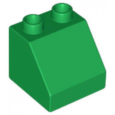 green duplo brick 2 x 2 x 1 1 2 slope 45