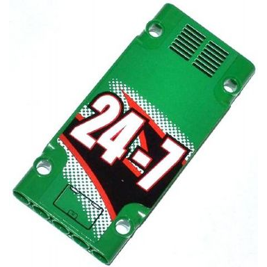 green technic panel plate 5 x 11 x 1 with grilles 24-7 and hatch pattern model right side sticker - set 42008