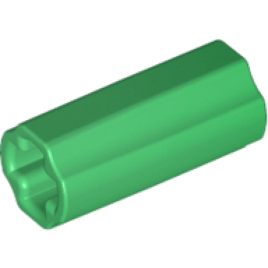 green technic axle connector 2l smooth with x hole orientation