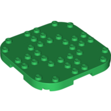 green plate modified 8 x 8 with rounded corners and 4 feet