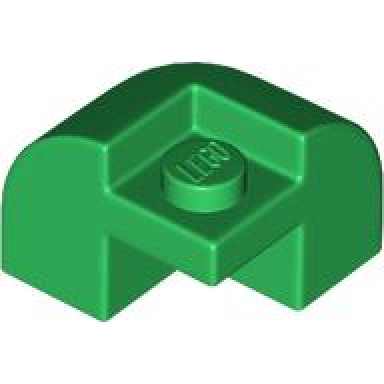 green slope curved 2 x 2 x 1 1 3 corner round with recessed stud