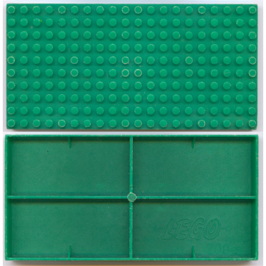 green brick 10 x 20 without bottom tubes with cross support and 4 side supports early baseplate