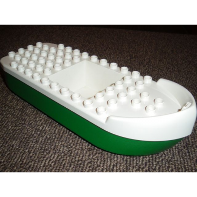 green duplo boat hull unitary 6 x 16 with white top 71402 31063