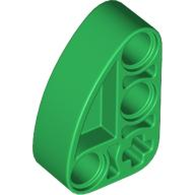 green technic liftarm modified l-shape quarter ellipse thick 2 x 3
