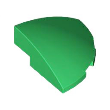 green slope curved 3 x 3 corner round