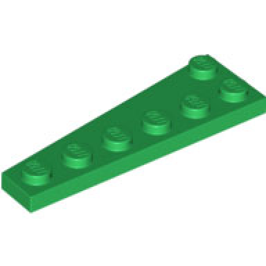 green wedge plate 6 x 2 right