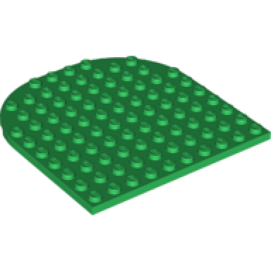 green plate round 10 x 10 rounded end