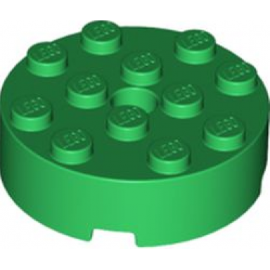 green brick round 4 x 4 with hole