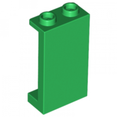 green panel 1 x 2 x 3 with side supports - hollow studs