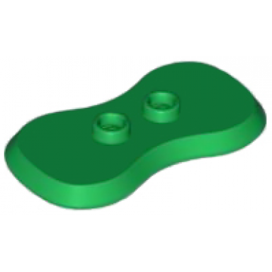 green plate modified 2 x 4 with 2 studs and curved sides minifigure stand