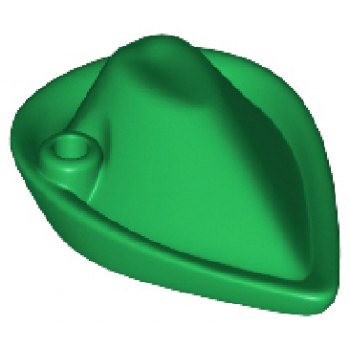 green minifigure headgear hat forestmens reissue with blind hole for feather