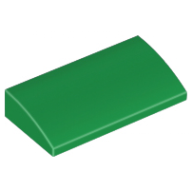 green slope curved 2 x 4 x 2 3 with bottom tubes