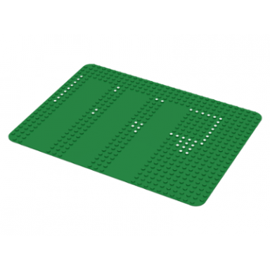 green baseplate 24 x 32 with three driveways with set 355 dots pattern