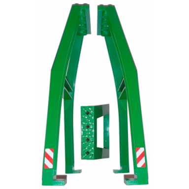 green support crane stand double - no studs on cross-brace with axle holes on top with red and white danger stripes pattern on both sides stickers - set 7939