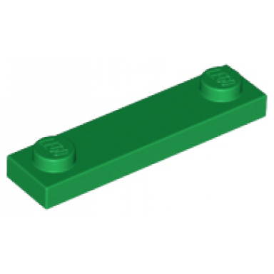 green plate modified 1 x 4 with 2 studs without groove