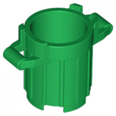 green container trash can with 4 cover holders