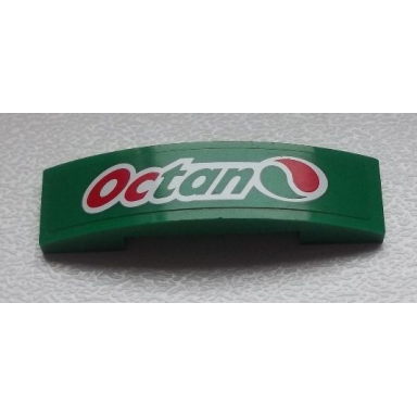 green slope curved 4 x 1 x 2 3 double with octan logo pattern sticker - set 60025