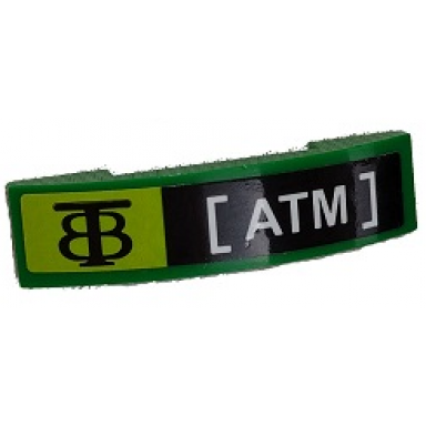 green slope curved 4 x 1 x 2 3 double with white atm on black and lime background pattern sticker - set 80011