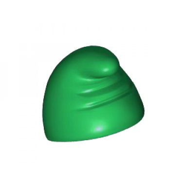 green minifigure headgear slouch hat dwarf gnome with tip facing forwards creases at front