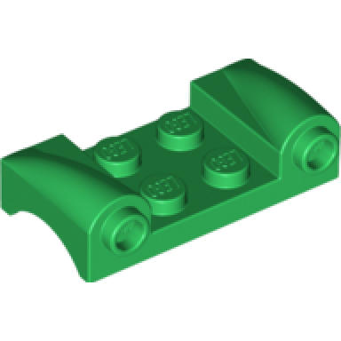green vehicle mudguard 2 x 4 with headlights and curved fenders