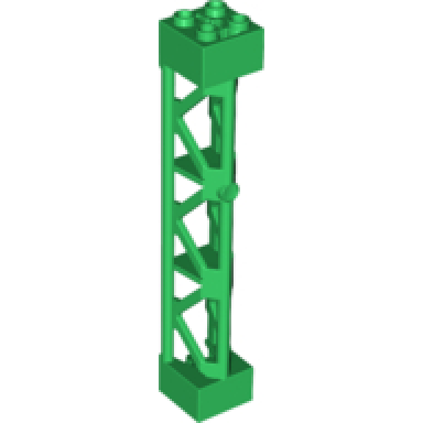 green support 2 x 2 x 10 girder triangular vertical - type 4 - 3 posts 3 sections