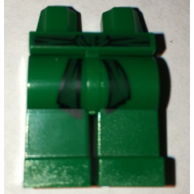 green hips and legs with dark green sash pattern