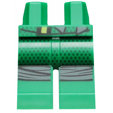 green hips and legs with small dark green diamonds and dark bluish gray knee wrappings pattern