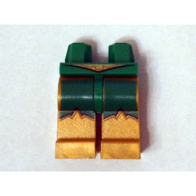 green hips and pearl gold legs with green markings and gold belt pattern hawkman
