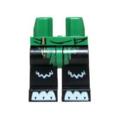 green hips and black legs with green loincloth and white paws pattern