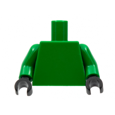 green torso plain green arms black hands