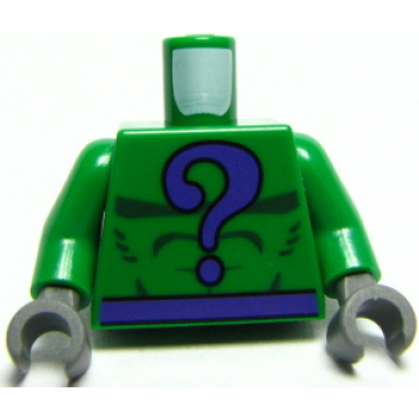 green torso batman dark purple question mark and belt pattern green arms dark bluish gray hands