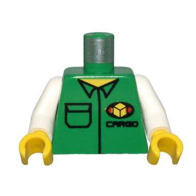 green torso cargo logo with shirt pattern white arms yellow hands