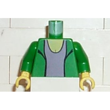 green torso spider-man blazer over light violet top pattern mary jane 2 green arms yellow hands
