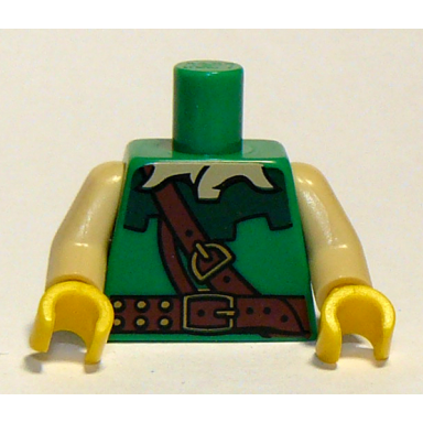 green torso forestman with tan shirt collar and brown belt pattern tan arms yellow hands
