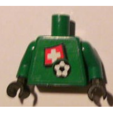 green torso soccer swiss goalie swiss flag sticker front white number sticker back pattern specify number in listing green arms black hands