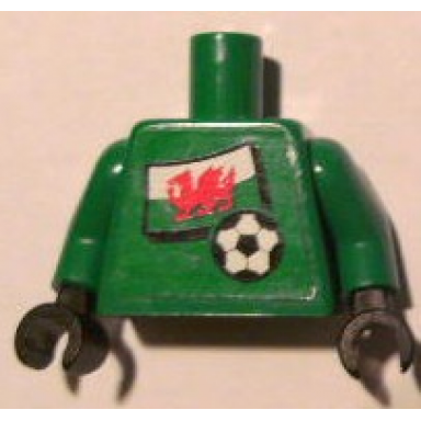 green torso soccer welsh goalie welsh flag sticker front white number sticker back pattern specify number in listing green arms black hands